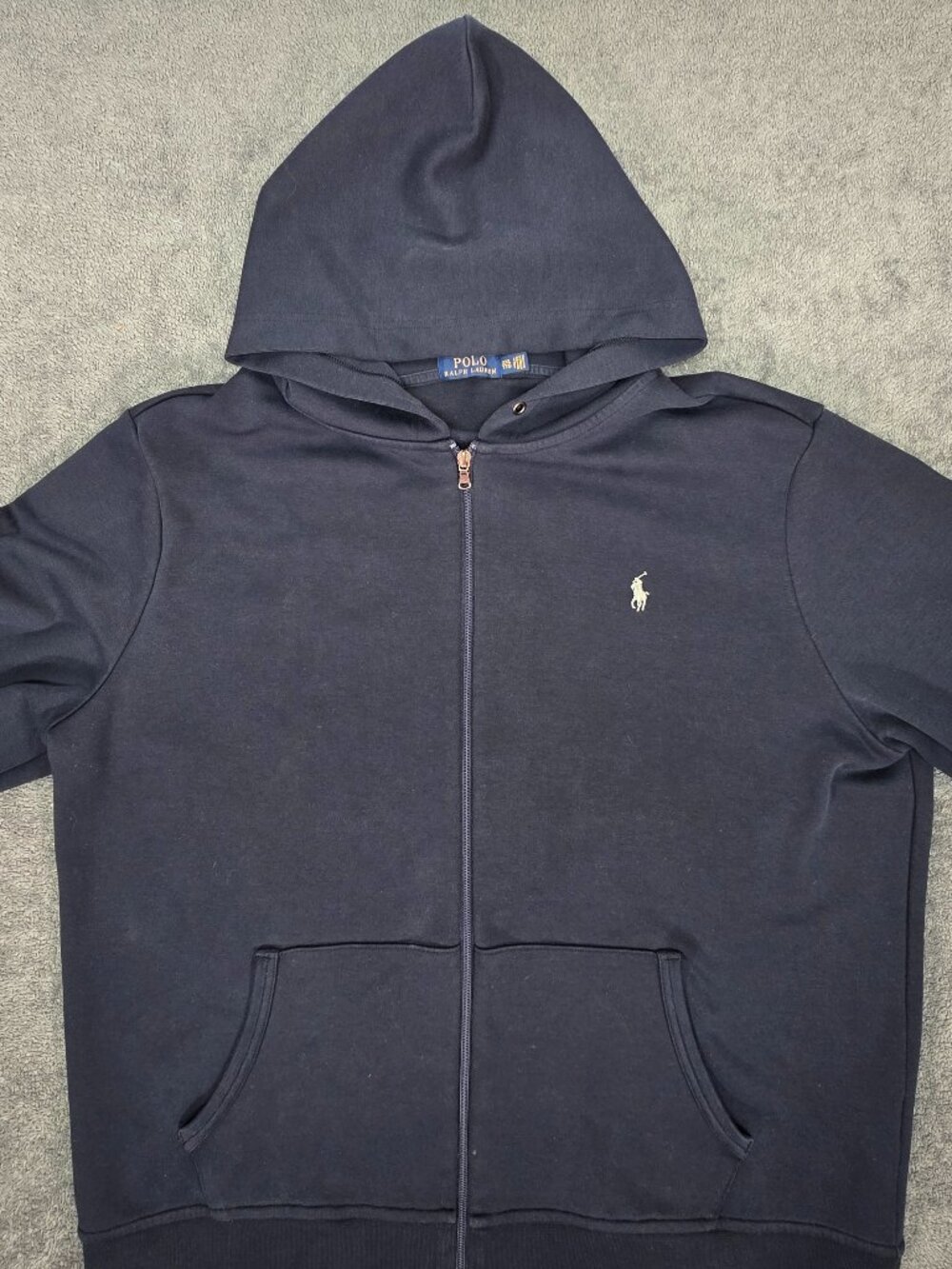 Polo Ralph Lauren Navy Full Zip Hoodie XXL Pony Logo Sweatshirt